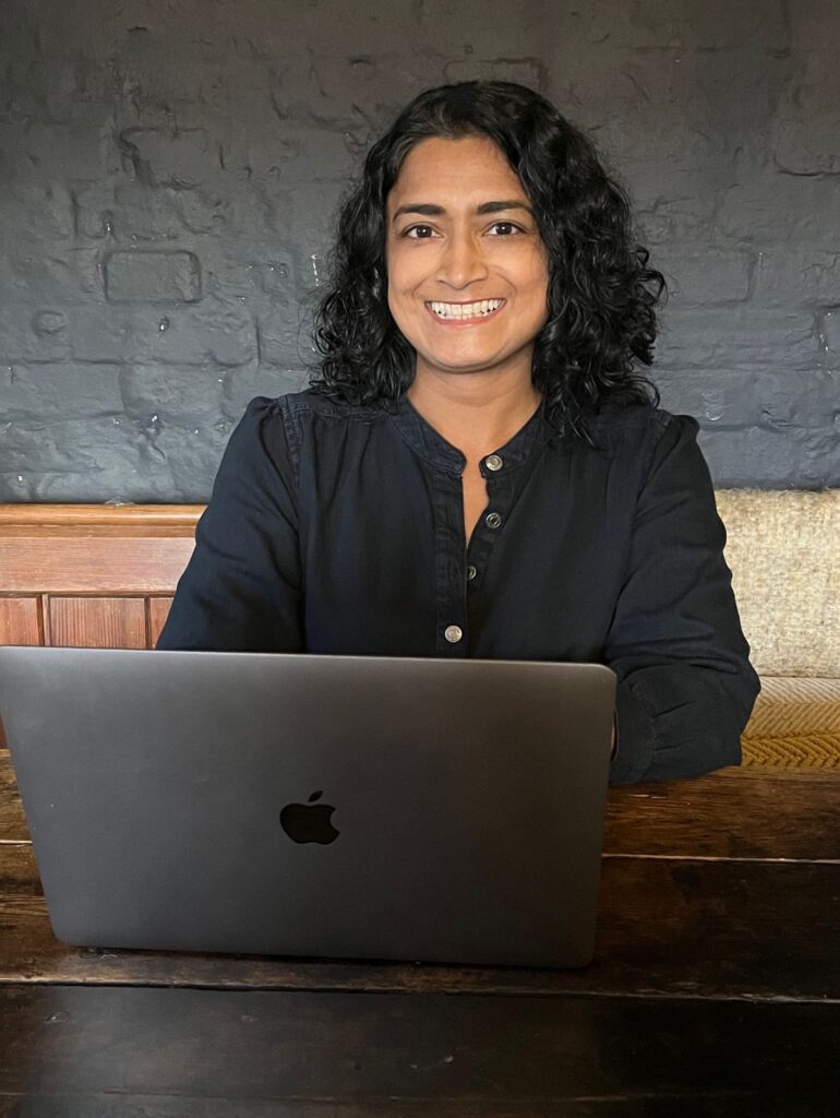 Rashmi Hayes at computer