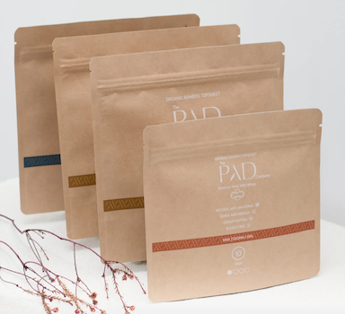 Unbleached bamboo period pads